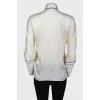 White silk blouse with bow