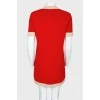 Red dress made of wool, with tag