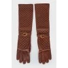 Long leather gloves