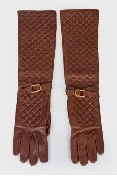 Long leather gloves