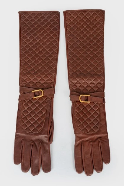 Long leather gloves