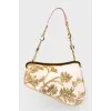Bag Dior Gold/Pink Embroid Satin Limited Edition 0226 Mini Sadden Bag