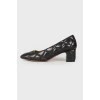 Quilted square toe shoes