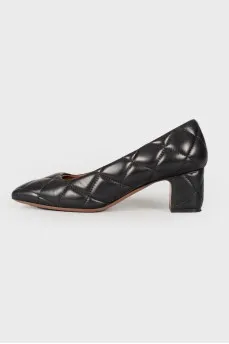 Quilted square toe shoes