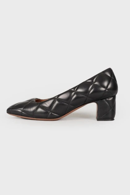 Quilted square toe shoes