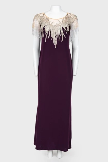 Evening dress with rhinestones