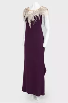 Evening dress with rhinestones
