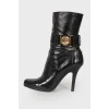 Low  patent leather boots