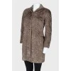 Textured fitted fur coat