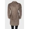 Textured fitted fur coat