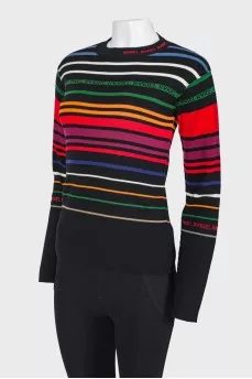 Striped sweat with an effect inside out