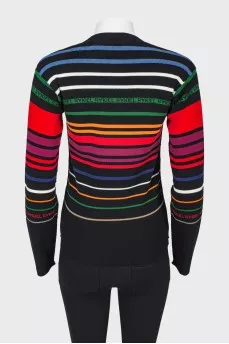 Striped sweat with an effect inside out
