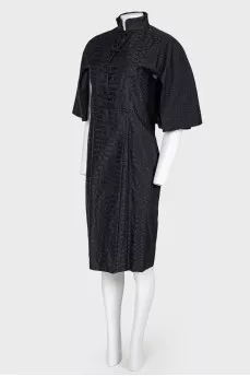 Toggle animal print dress