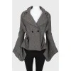 Black and white jacked with flared sleeves