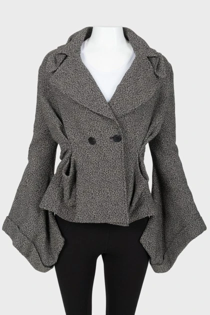 Black and white jacked with flared sleeves
