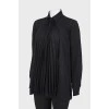 Translucent blouse with pleated details