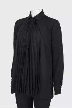 Translucent blouse with pleated details