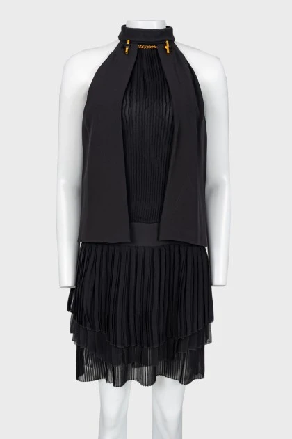 Dress with pleated inserts