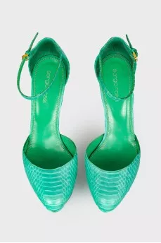 Sandals with snakeskin effect