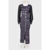 Knitted dress with translucent sleeves