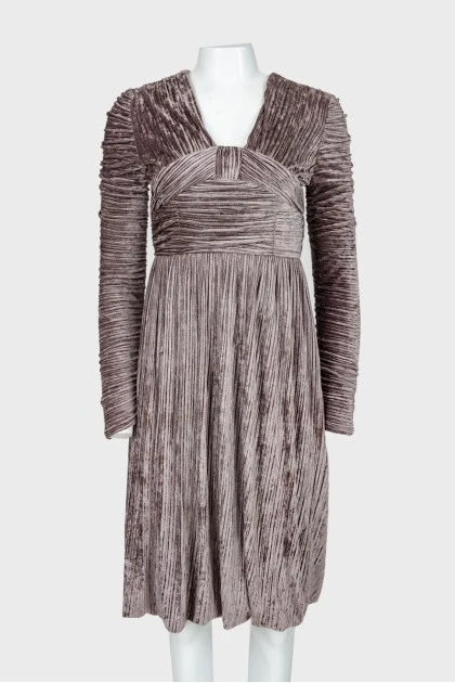 Ruched velour dress