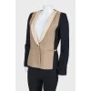 Jacket with leather lapels