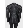 Buttoned leather jacket