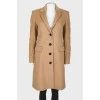 Straight fit wool coat