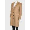 Straight fit wool coat