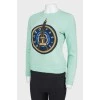 Green sweatshirt with print