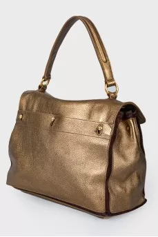 Golden leather bag