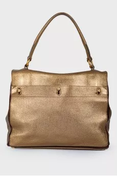 Golden leather bag