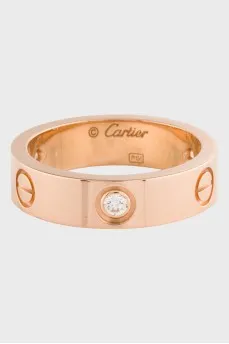 Love ring with diamonds