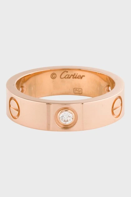Love ring with diamonds