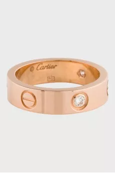 Love ring with diamonds