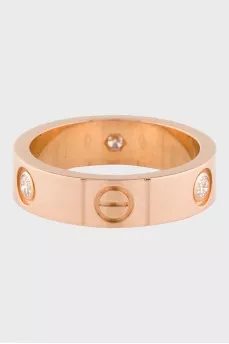 Love ring with diamonds