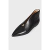 Leather loafers with rhinestones