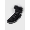 Black velvet boots