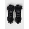 Black velvet boots