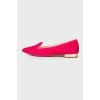 Suede pink ballet shoes