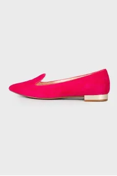Suede pink ballet shoes