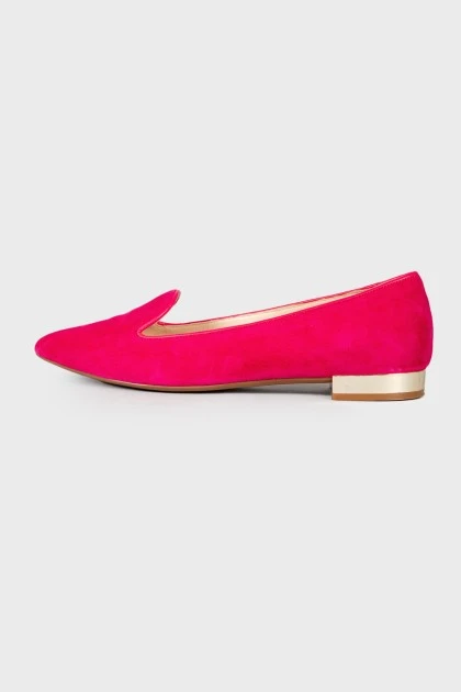 Suede pink ballet shoes