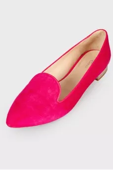 Suede pink ballet shoes