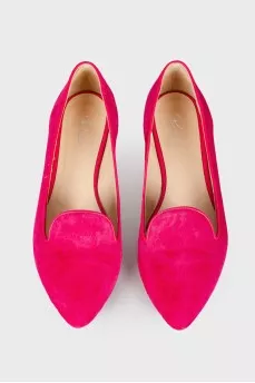 Suede pink ballet shoes
