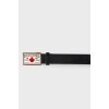 Belt with brand logo buckle