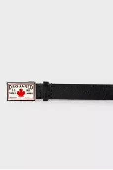 Belt with brand logo buckle