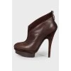 Leather ankle boots with stiletto heels