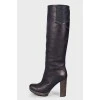 High leather boots
