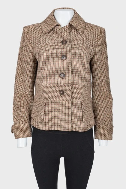 Checked wool jacket