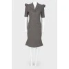 Tweed dress with ruffles
